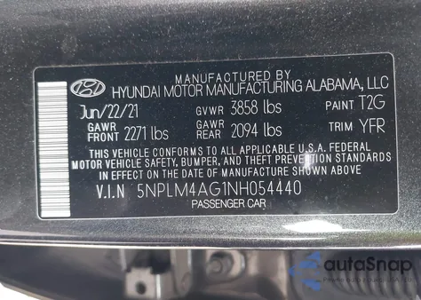 2022 Hyundai Elantra Sel из США, поврежденный, VIN 5NPLM4AG1NH054440